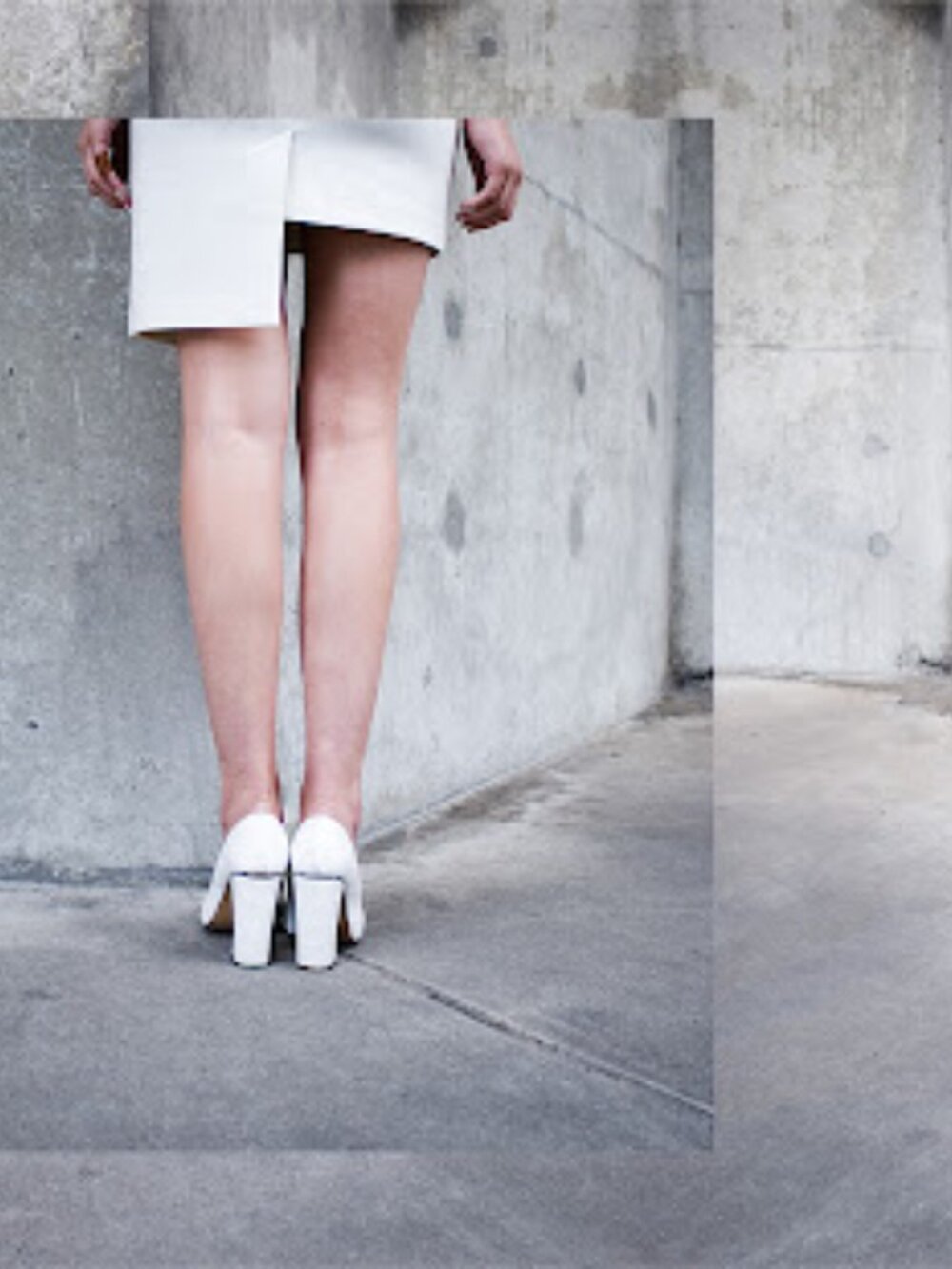 H&M Special Edition Asymmetric Cut Cream Pencil Skirt